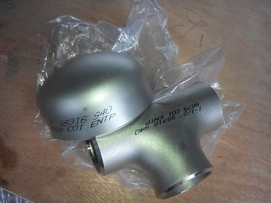 saldatura testa a testa diritta del raccordo a T di acciaio inossidabile di 45D 90D 180D SS304L SS316L STD SCH40